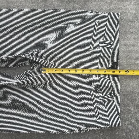 Ann Taylor Pants Womens 8 Blue White Striped Seersucker Cropped Stretch Cotton - Picture 7 of 11